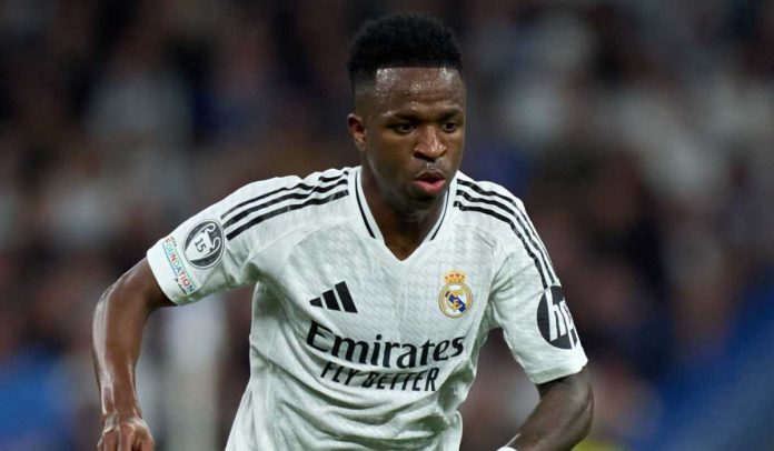 Vinicius Junior di laga Real Madrid vs Manchester City