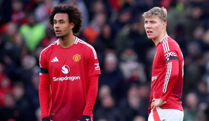 Rasmus Hojlund dan Joshua Zirkzee di laga Manchester United vs Crystal Palace