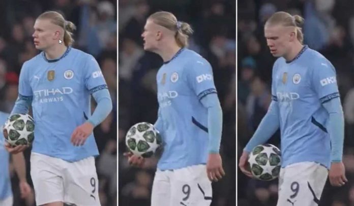 Erling Haaland terlihat kecewa selama kekalahan Manchester City dari Real Madrid