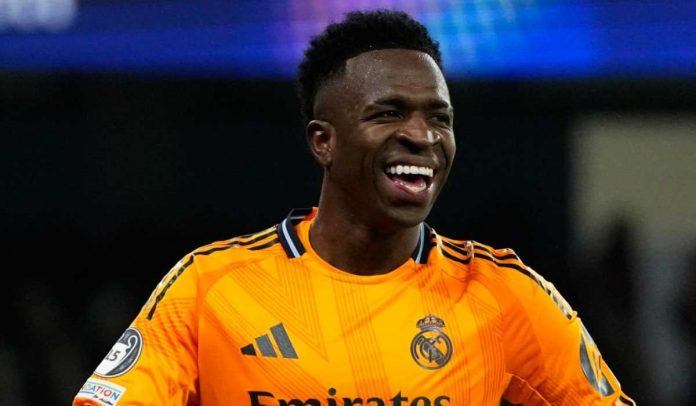 Vinicius Junior di laga Manchester City vs Real Madrid